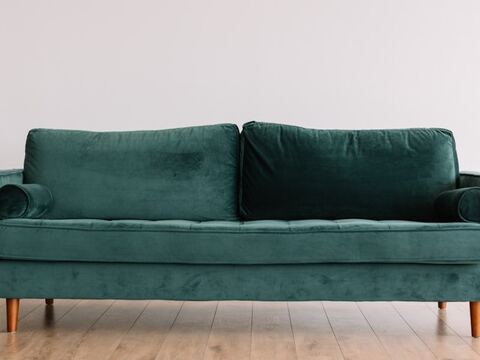 Mid-Century Fabric Sofa
